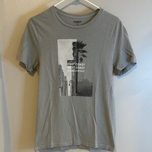Express Men's Gray Graphic Tee